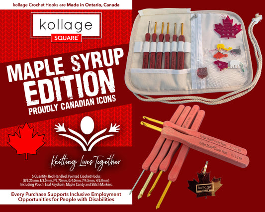 Crochet Hook - 6 Piece Set - Pointed - Maple Kit