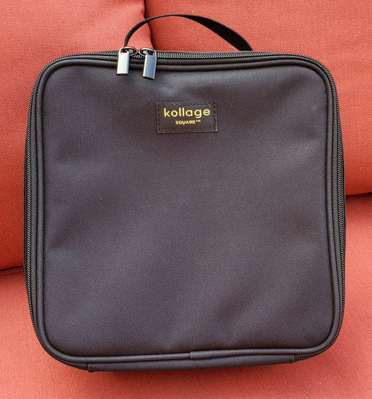 kollage SQUARE - Extra large Zippered Pouch Black